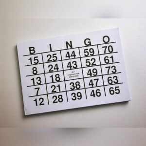 bingoblok in groot letterschrift
