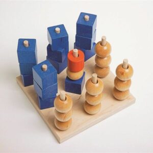 Drie op een rij 3D houten spel