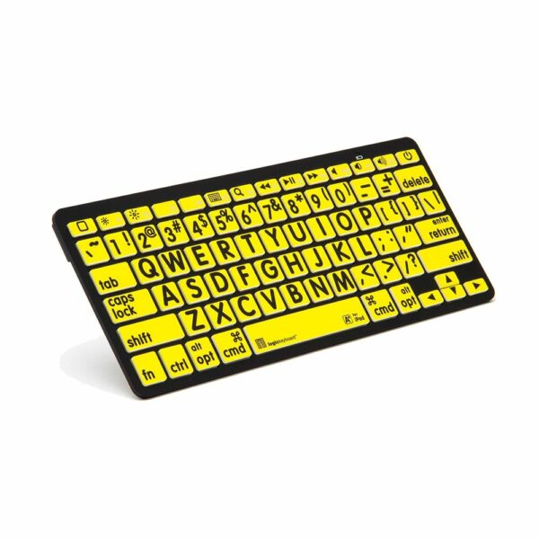 Mini clavier bluetooth à grands caractères Logic Keyboard (noir sur jaune)