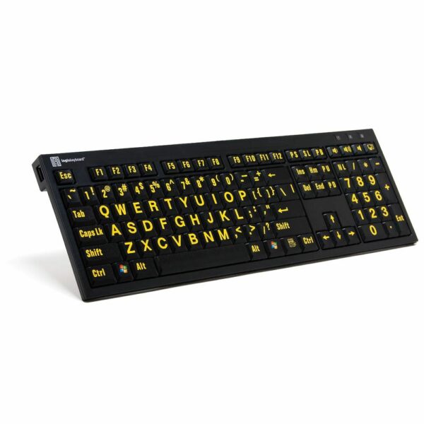 Clavier à Grands Caractères Logic Keyboard (jaune sur noir)