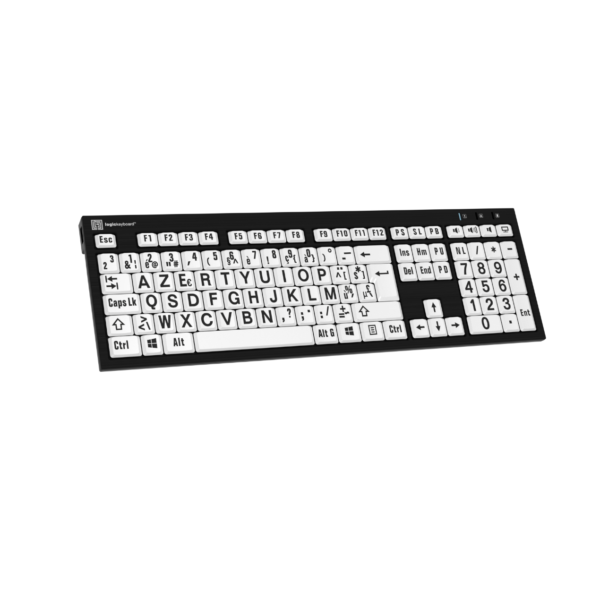Clavier à Grands Caractères Logic Keyboard (noir sur blanc)