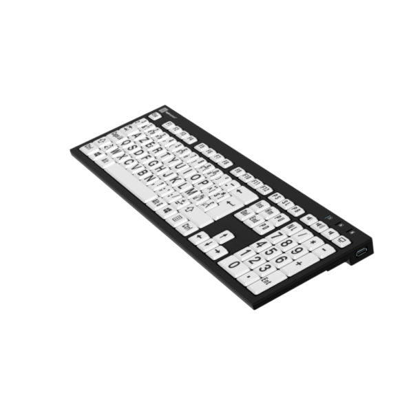 groot letter toetsenbord zwart op wit