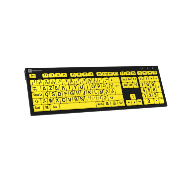 groot letter toetsenbord zwart op geel