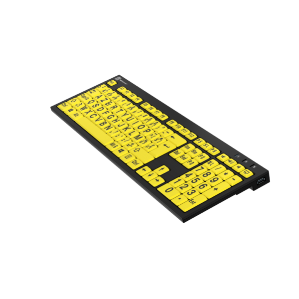 groot letter toetsenbord zwart op geel