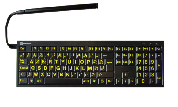Groot Letter Toetsenbord Logic Keyboard (geel op zwart)