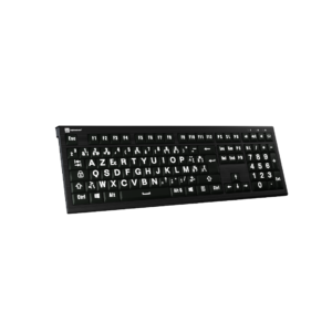 Clavier rétro-éclairé à Grands Caractères Logic Keyboard (blanc sur noir)