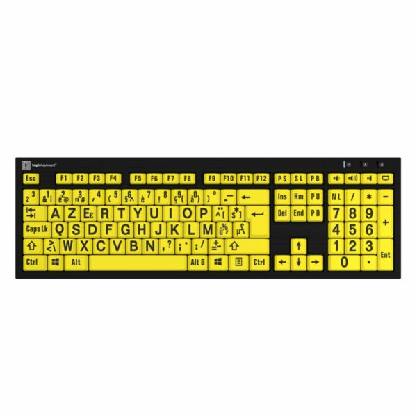 Groot Letter Toetsenbord Logic Keyboard (zwart op geel)