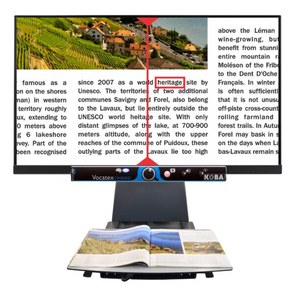Read Aloud Video Magnifier Vocatex Standard 4 with 27 inch screen - Reading aloud